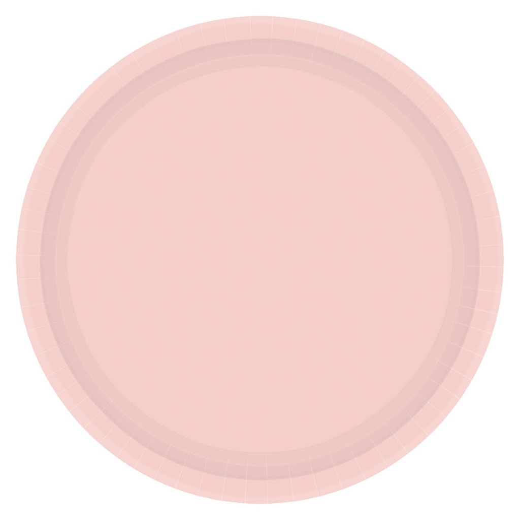 Pale Pink Value Round Paper Plates, 9"