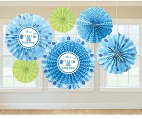 زينة مروحة ورقية "شاور وذ لاف" للمواليد الذكور