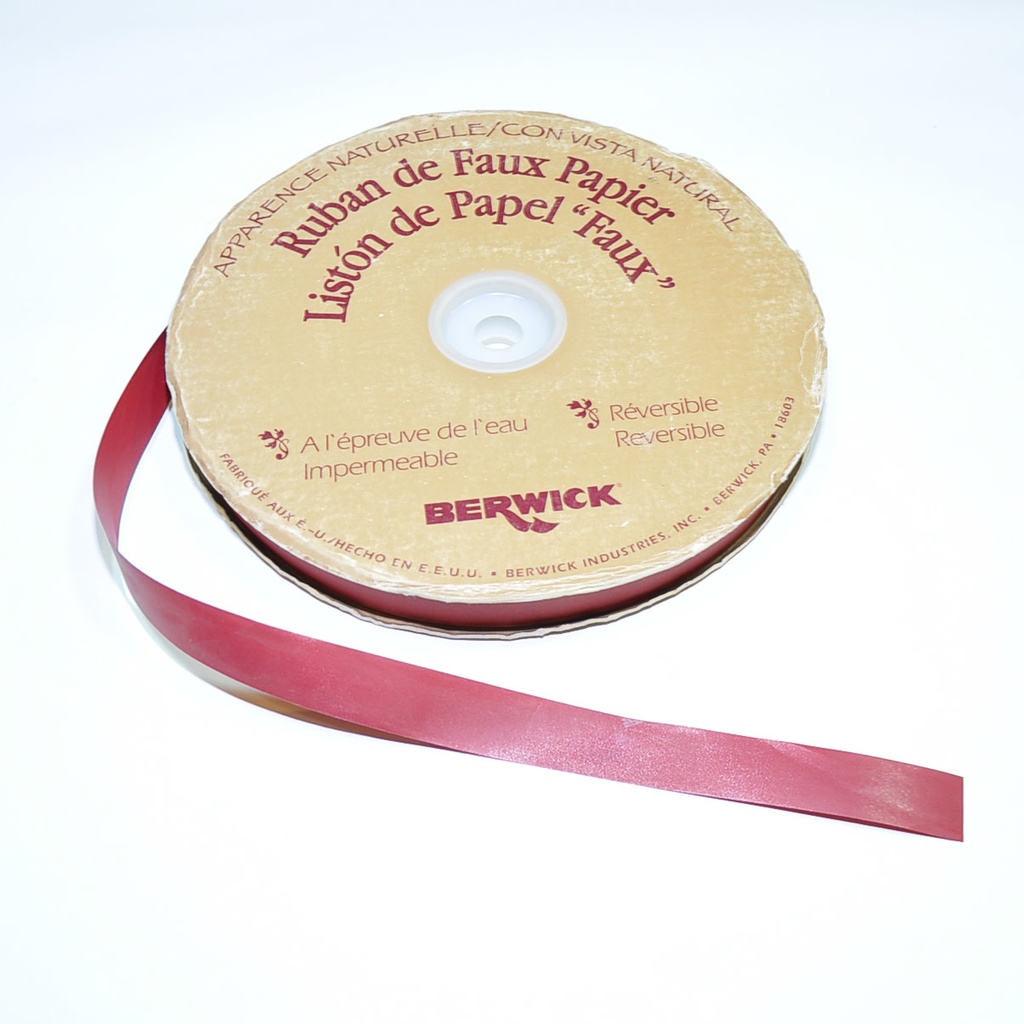 Paper Faux Ribbon 3/4" X 100 Yd -  Burgundy
