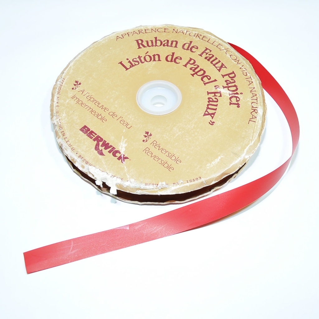 Paper Faux Ribbon 3/4" X 100 Yd -  Red
