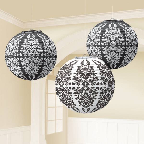 Paper Lanterns - Damask Black