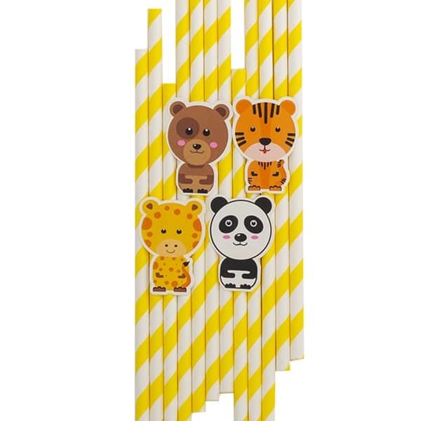 Paper s 20 cm 10/pk-Zoo Party Food Picks & Straws