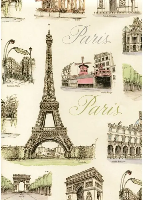 Wrapping Paper Sheet-Paris