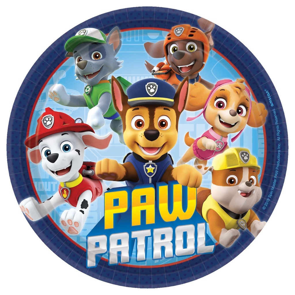 Paw Patrol Adventures Round Plates, 7 Inch