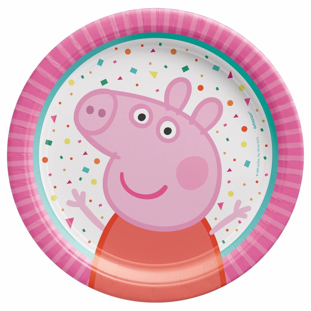 Peppa Pig Confetti Party 7 Inch Round Plate