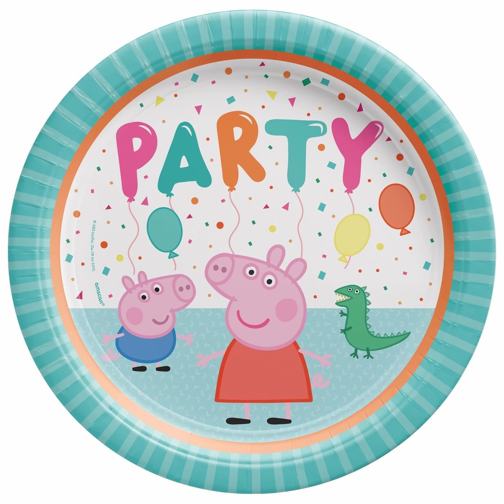 Peppa Pig Confetti Party 9 Inch Round Plate