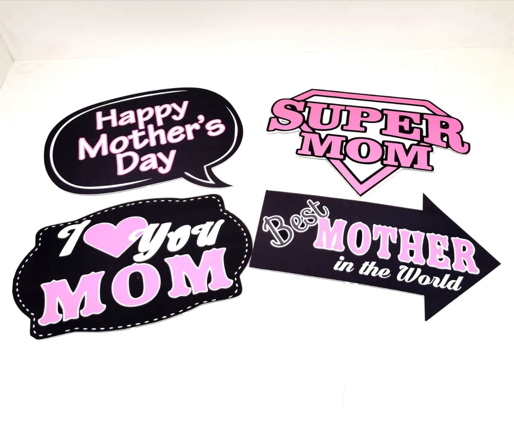 Photo Booth Prop 4/pk-Mom Mother
