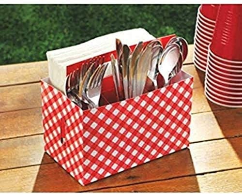 Picnic Party Cardboard Utensil Caddy Coolers & Serving Plates