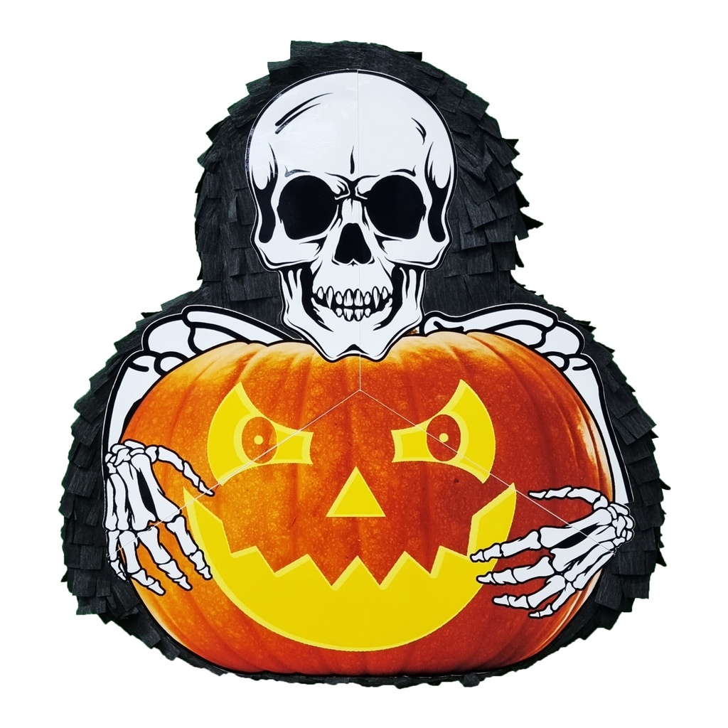 Pinata Die cut(50X47) cm-Skeleton Pumpkin