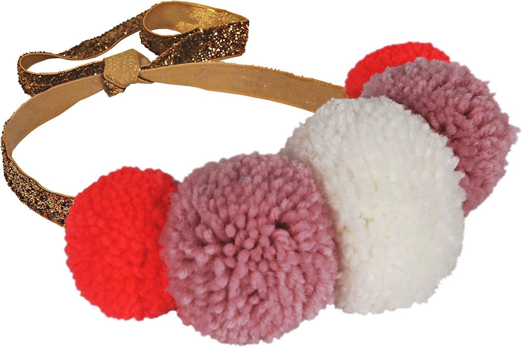 Pink Pompom Crown Crowns