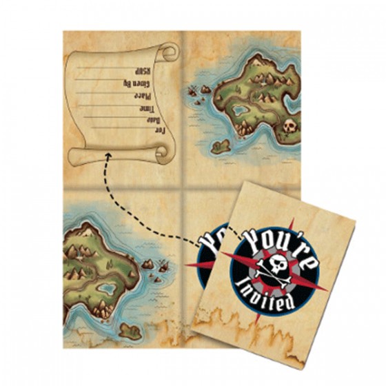 Pirates Map - Invitations