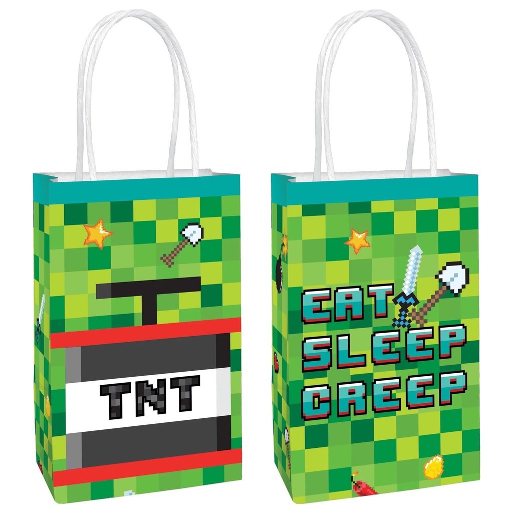 Pixel Party Kraft Bag Containers