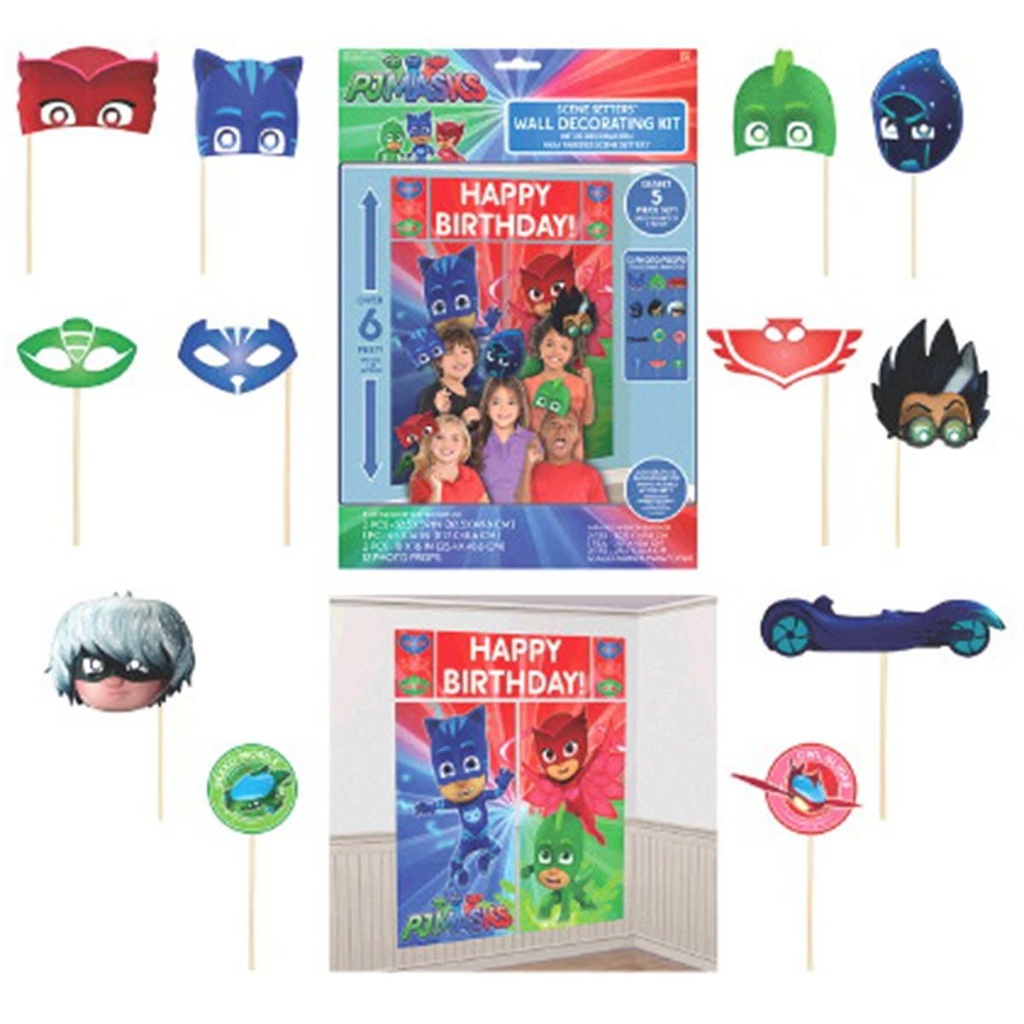 زينة جدارية مع أدوات تصوير بي جي ماسكس - 17 قطعة