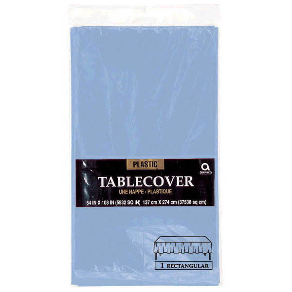 Plastic Rectangular Table Cover (54X108) Inches-Light Blue