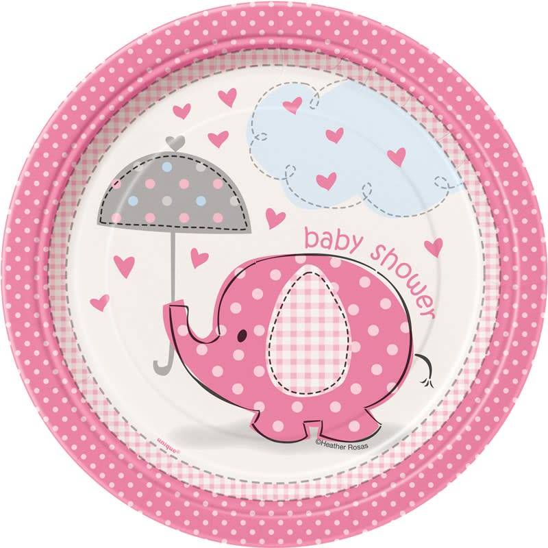 Plates - Umbrellaphants Pink 7"
