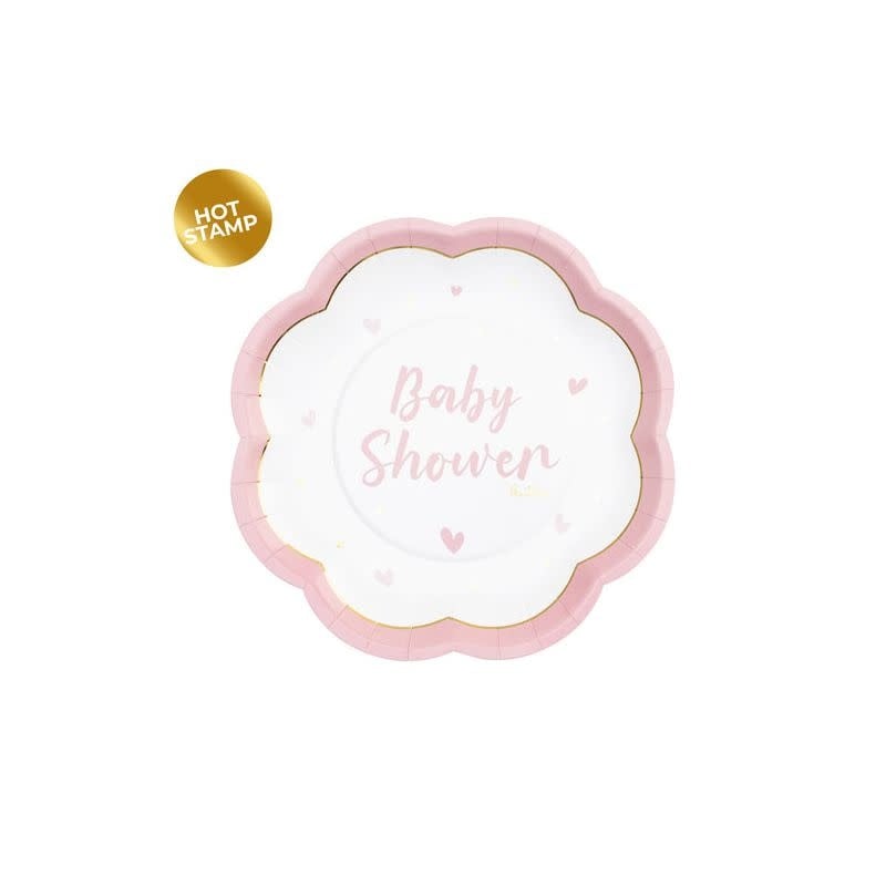 Plates 20 cm 8/pk-Sweet Baby Shower Girl