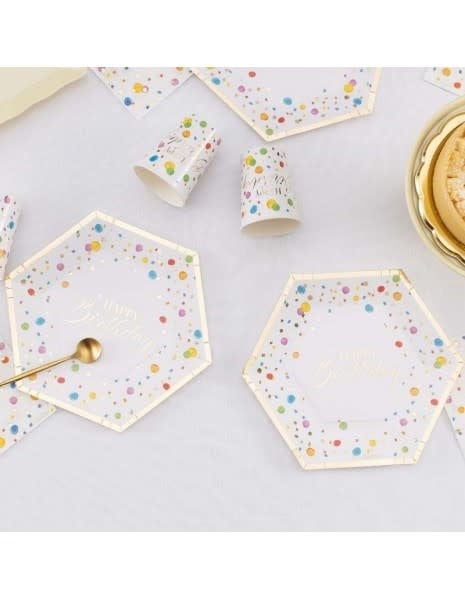 Plates 23 cm 8/pk-Happy Birthday