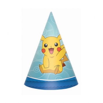 Pokemon- Party Hats 8/pk Cone Hats