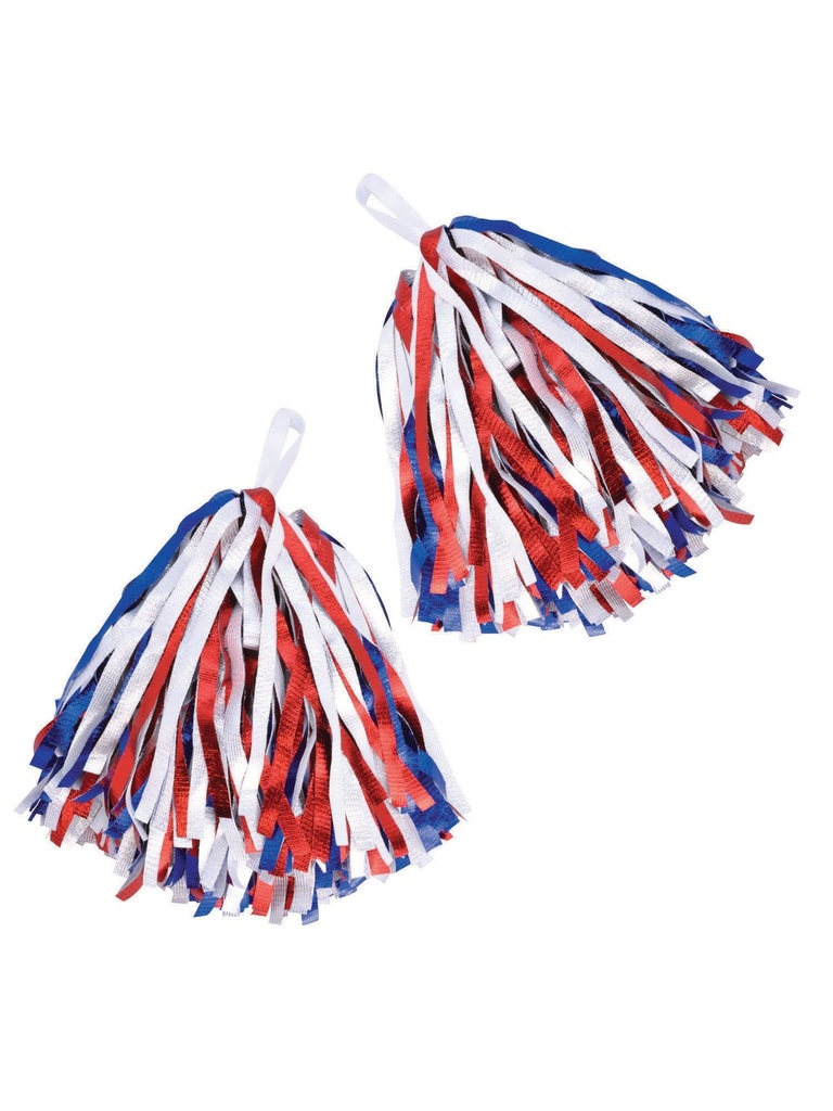 Pom Pom Red/White/Blue - Pair Novelties