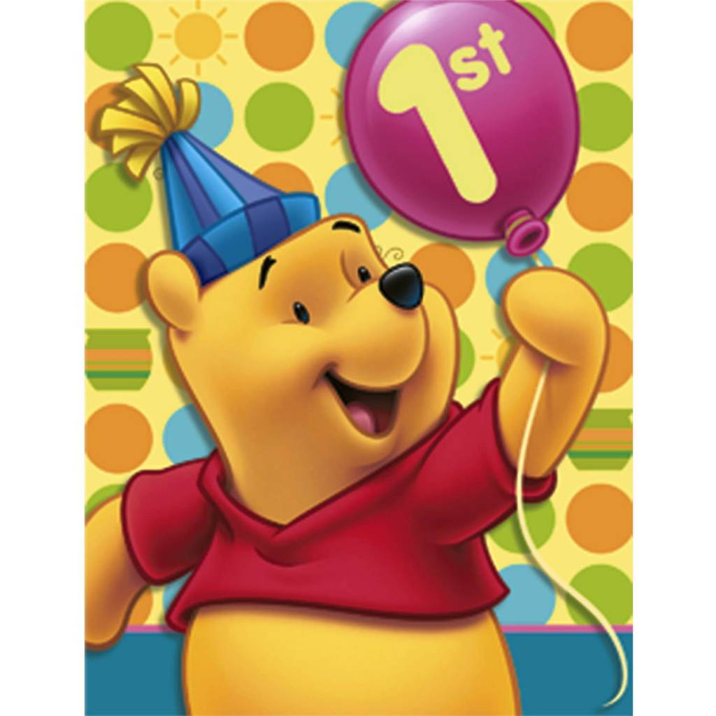 Pooh 1St Bdy - Invt First Birthday Girl