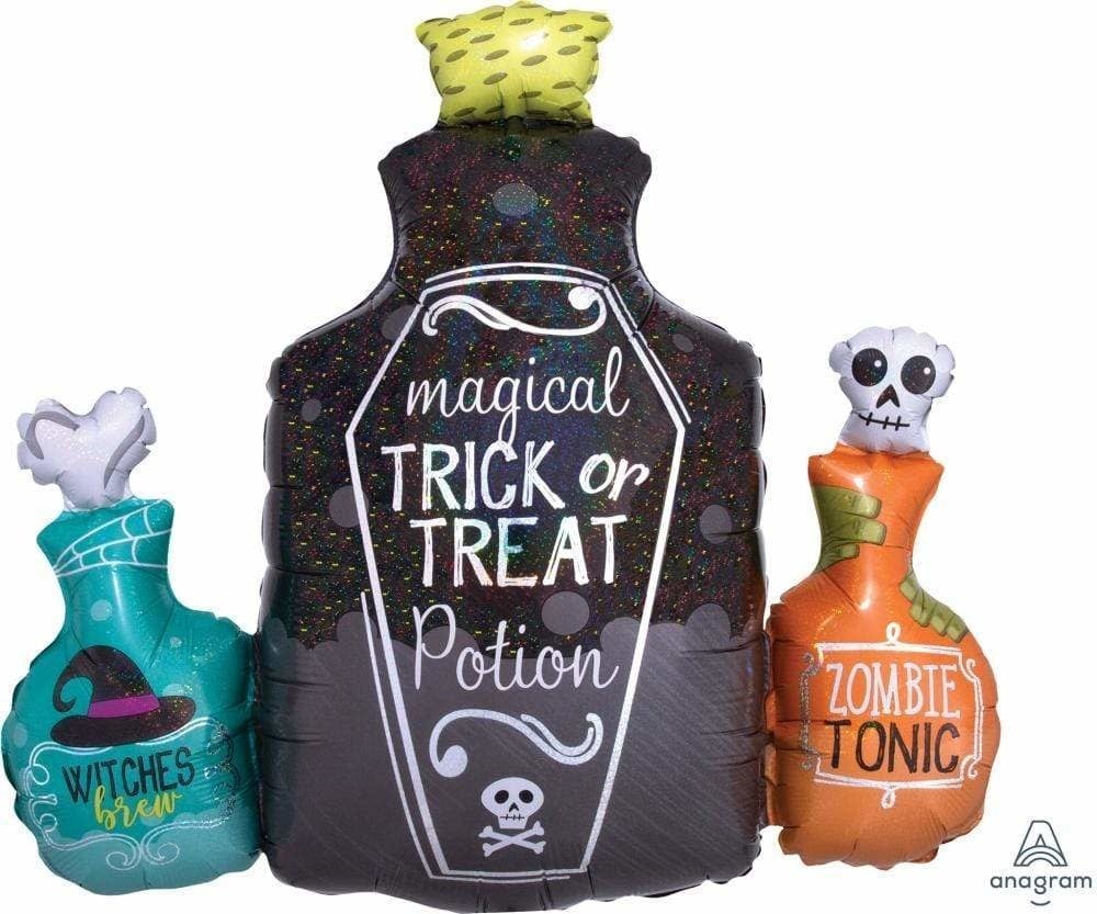 28 Inch Balloon Potion Bottles Holographic Shape Pkg