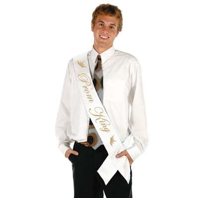 Prom King Satin Sash Buttons & Sashes