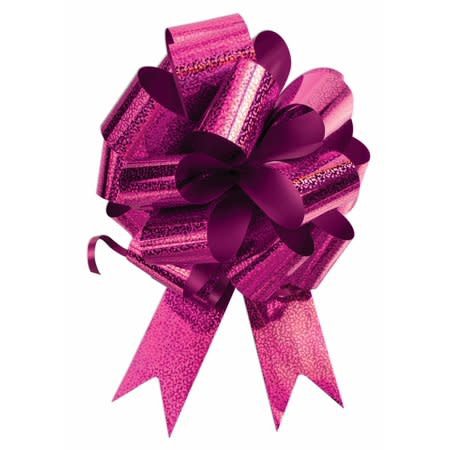 Pull Bow Holographic Ribbon -  Fuchsia