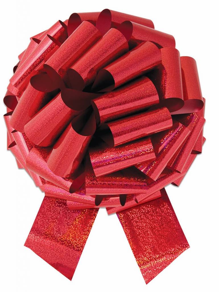 Pull Bow Ribbon XL - 14 ft Holographic Red
