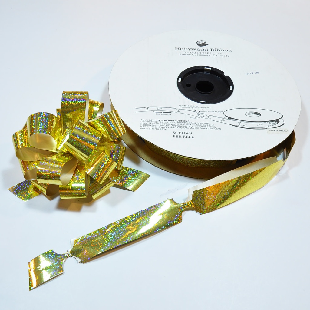 Pull String Bow-Shiny  Gold