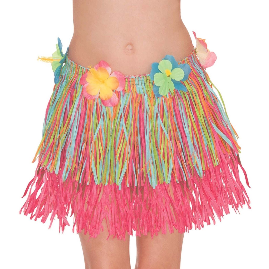 Rainbow Child Hula Skirt Hawaiian/Tropical