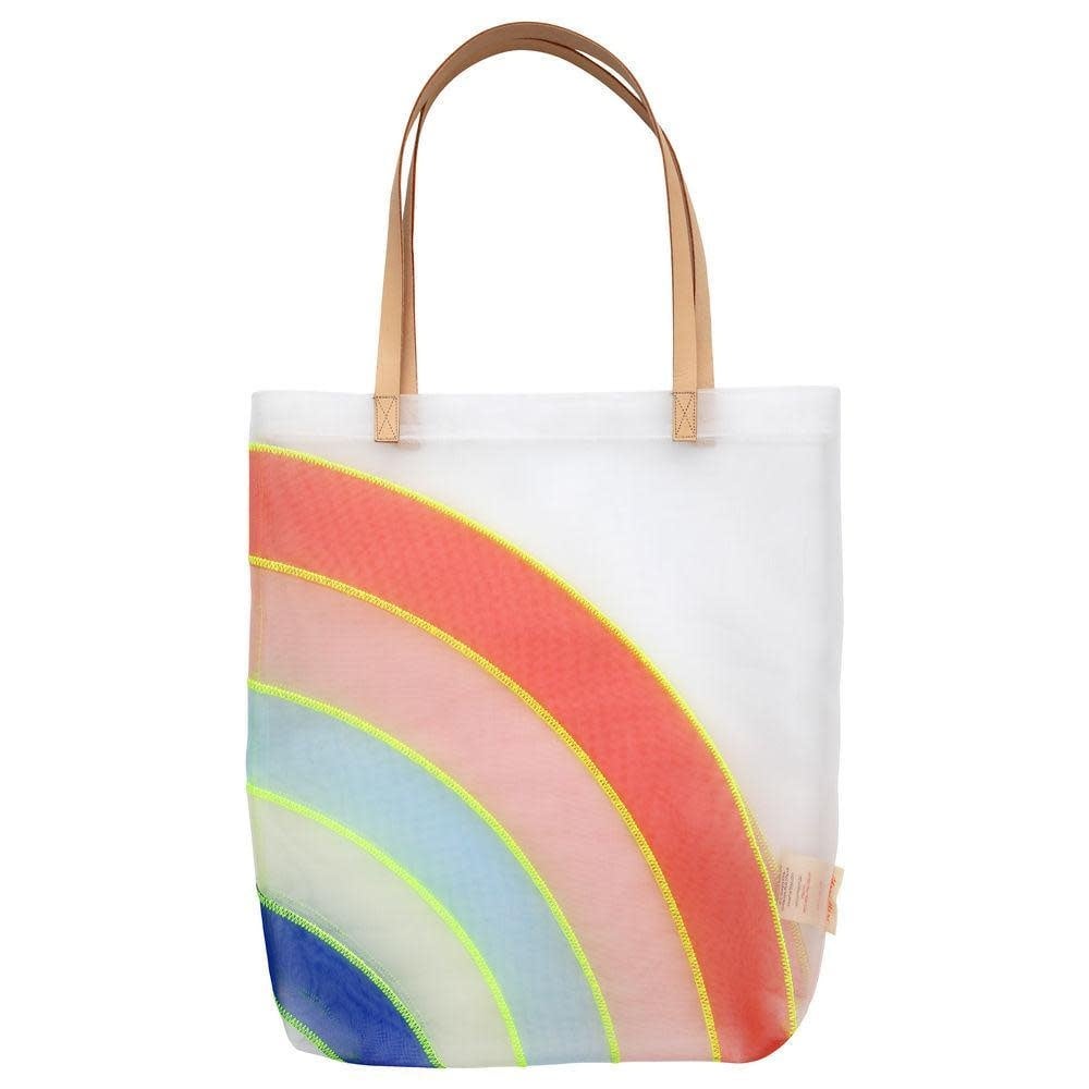 Rainbow Mesh Tote Bag (15 x 17 x 2.75) Inch Bags & Pouches