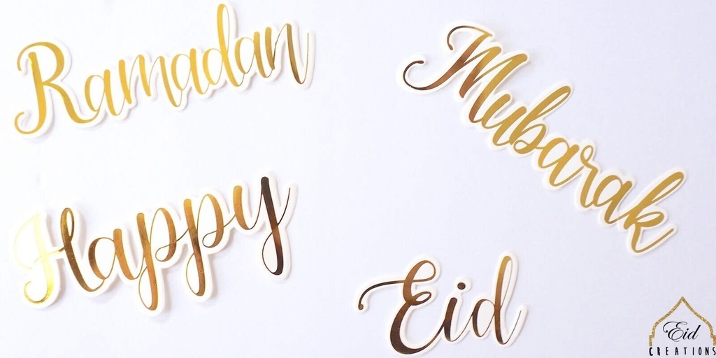 Ramadan Cutouts - Eid, Happy & Mubarak 5ct each