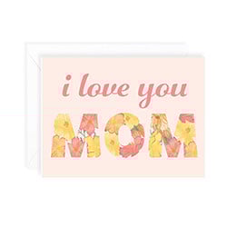 Recessed Floral A2 Embellished Single Card Mother