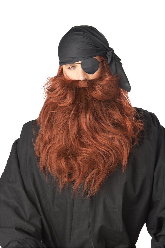 Red/Brown Pirate Beard & Moustache