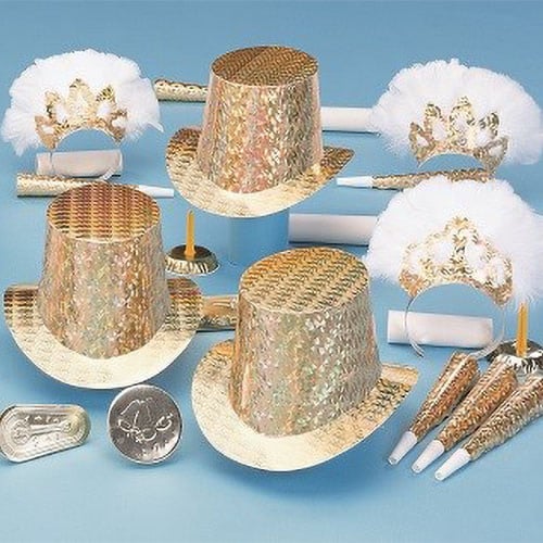 Regency & Sterling New Year Party Kit for 50 People-Gold New Year