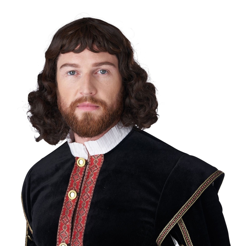 Renaissance Lord Wig-Dark Brown