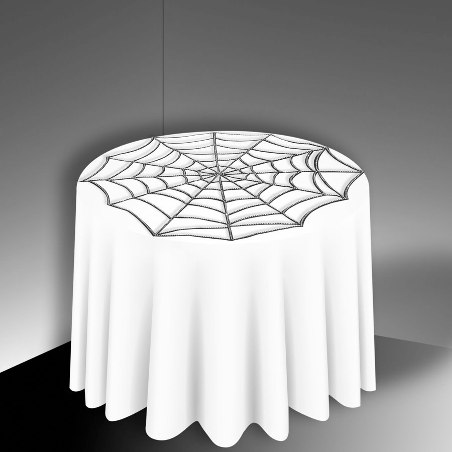Rhinestne Spider Web Tablecovr Halloween
