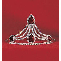 Rhinestone Tiara-Red