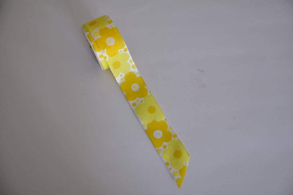 Ribbon Flower Power 1 1/2" X 10Yd - Yellow-White