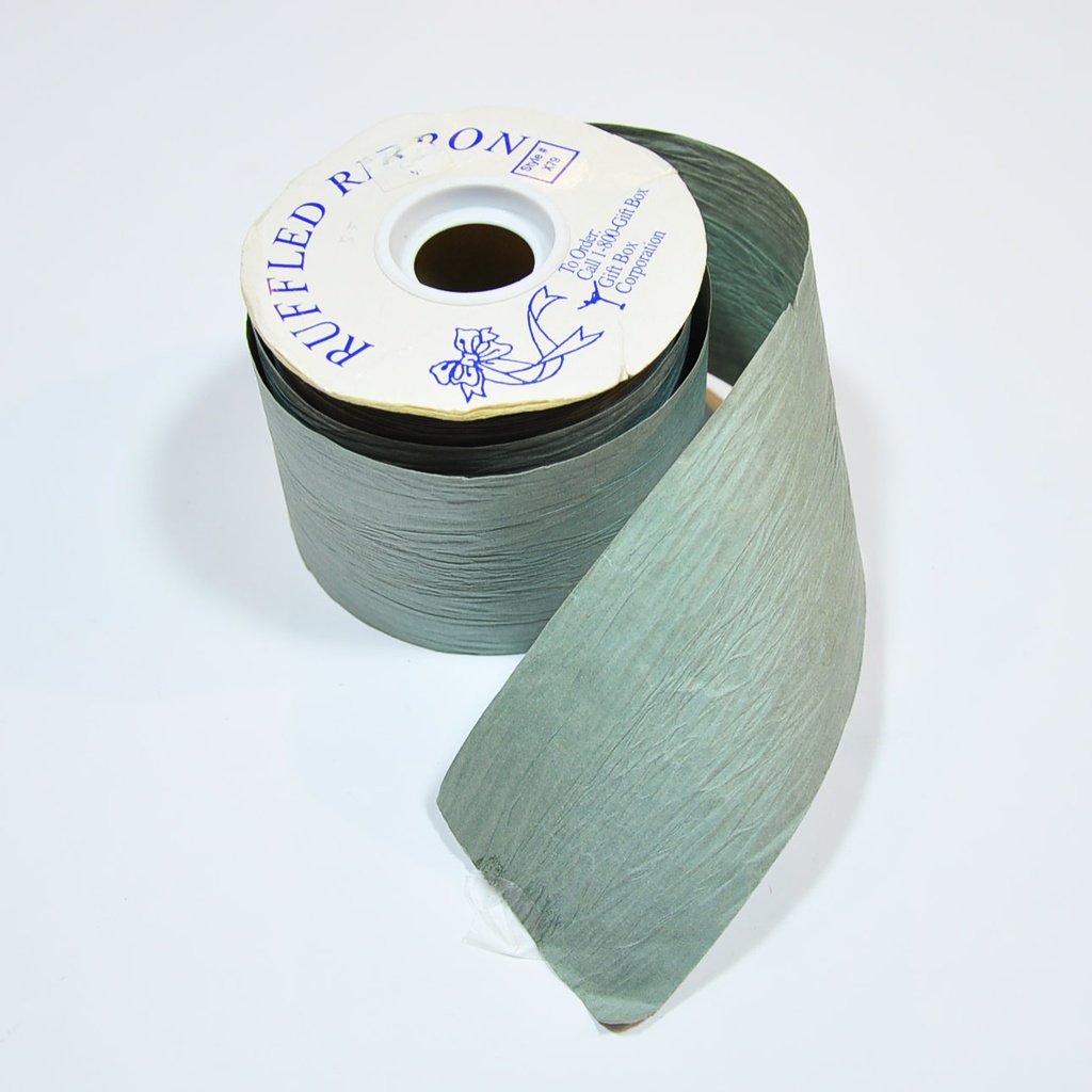 Ribbon Raffled Paper 2 5/8 inch - Blue-Grey