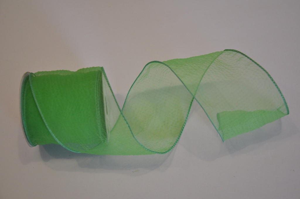 Ribbon Wired Sheer 3 Inch X 10 Yd -  Green