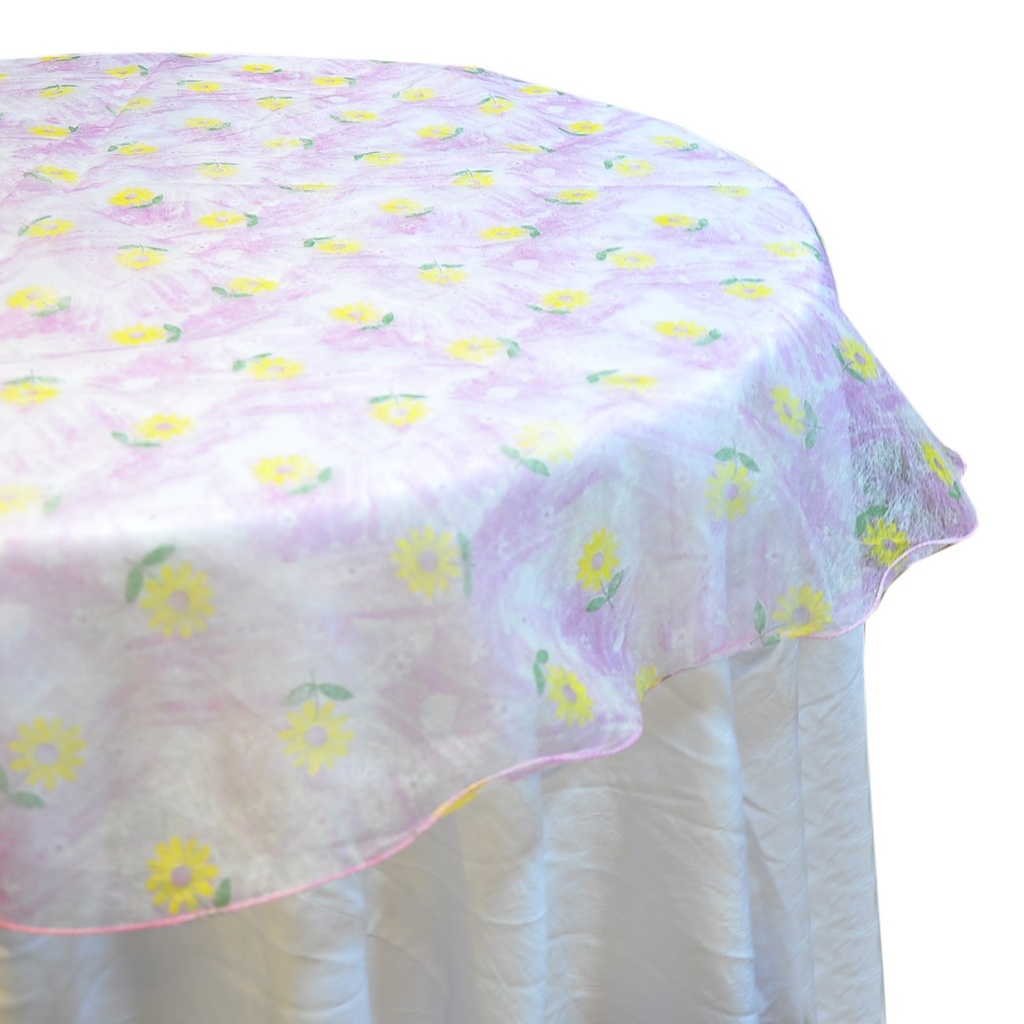 Round Table Cover 120cm-Daisies Pink