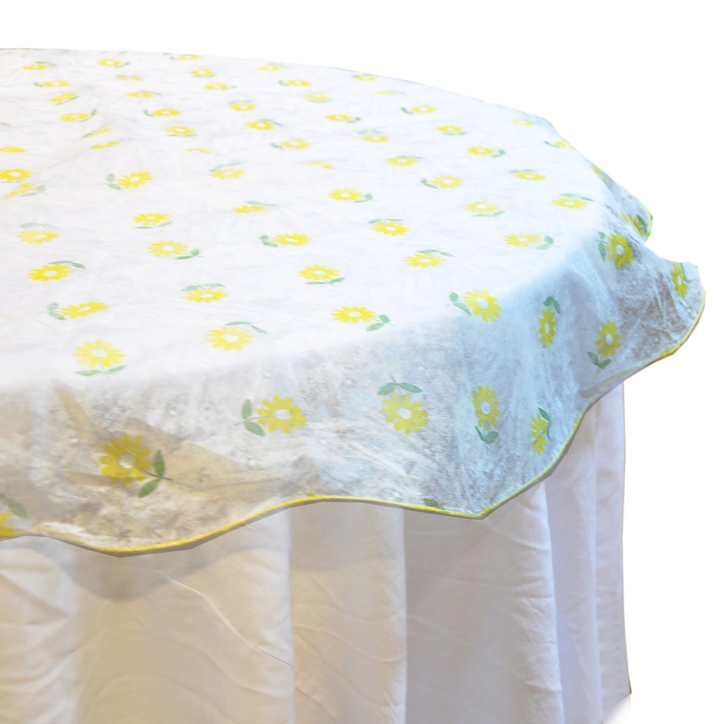 Round Table Cover 90cm-Daisies White