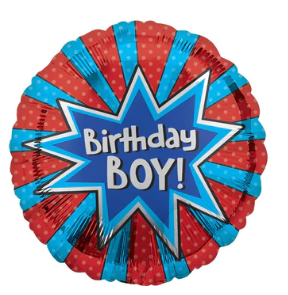 S40 Birthday Boy Burst Foil Balloon 18In