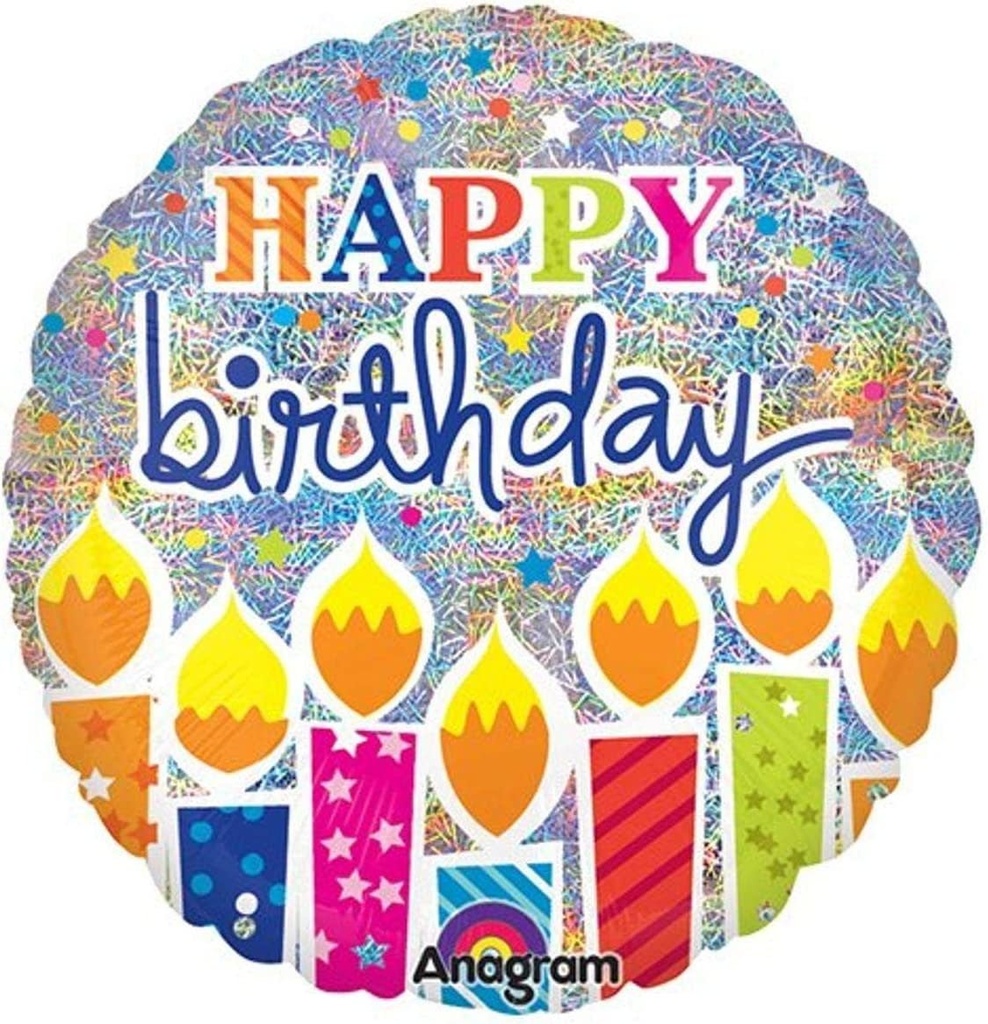 S55 Shimmer Birthday Candles Foil Balloon 18In