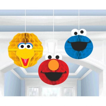 Sesame Street-Honeycomb Decorations 3/pk