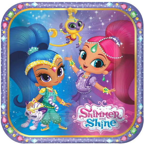 Shimmer And Shine-Square Plates 7"