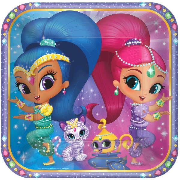 Shimmer And Shine-Square Plates 9"