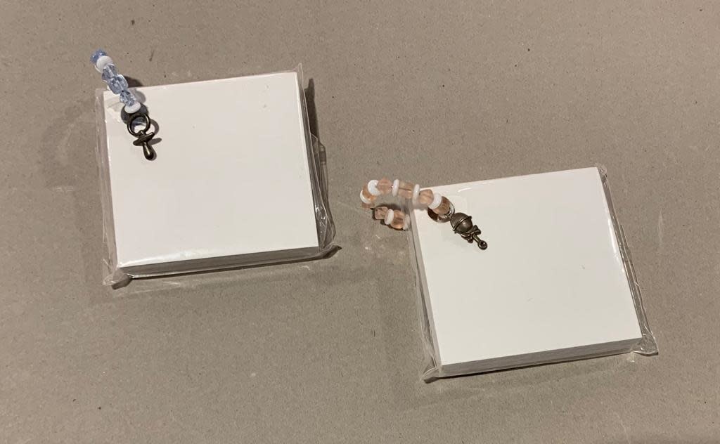 Sm Notepad W/ Bead Ring Baby Girl