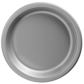 Sparkle Plastic Plates 7" Silver